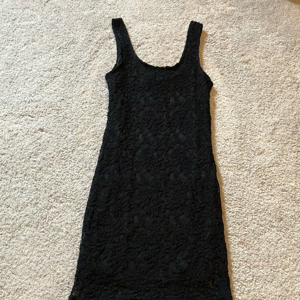 Paradise Black Lacey Short Dress Small